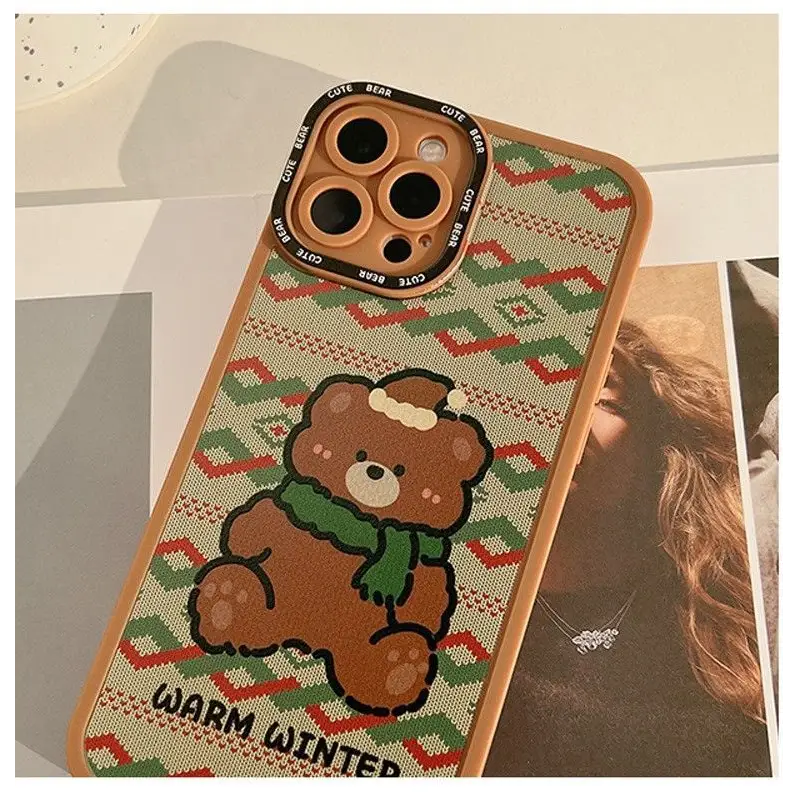 Christmas Bear Phone Case - iPhone 13 Pro Max / 13 Pro / 13 / 13 mini / 12 Pro Max / 12 Pro / 12 / 12 mini / 11 Pro Max / 11 Pro / 11 / SE / XS Max / XS / XR / X / SE 2 / 8 / 8 Plus / 7 / 7 Plus-5