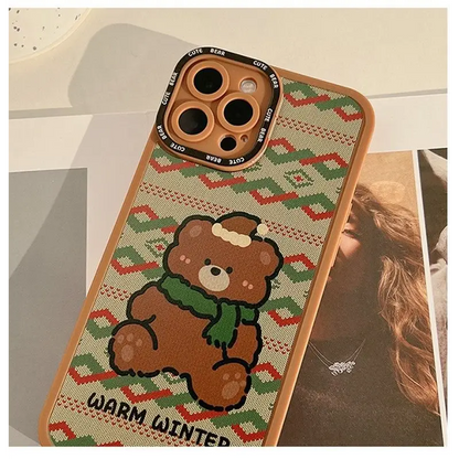 Christmas Bear Phone Case - iPhone 13 Pro Max / 13 Pro / 13 / 13 mini / 12 Pro Max / 12 Pro / 12 / 12 mini / 11 Pro Max / 11 Pro / 11 / SE / XS Max / XS / XR / X / SE 2 / 8 / 8 Plus / 7 / 7 Plus-5