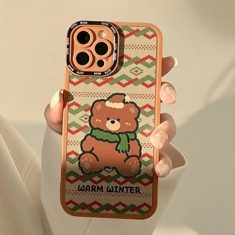 Christmas Bear Phone Case - iPhone 13 Pro Max / 13 Pro / 13 / 13 mini / 12 Pro Max / 12 Pro / 12 / 12 mini / 11 Pro Max / 11 Pro / 11 / SE / XS Max / XS / XR / X / SE 2 / 8 / 8 Plus / 7 / 7 Plus-10