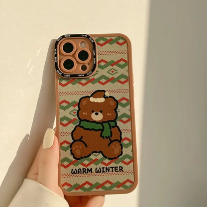 Christmas Bear Phone Case - iPhone 13 Pro Max / 13 Pro / 13 / 13 mini / 12 Pro Max / 12 Pro / 12 / 12 mini / 11 Pro Max / 11 Pro / 11 / SE / XS Max / XS / XR / X / SE 2 / 8 / 8 Plus / 7 / 7 Plus-14