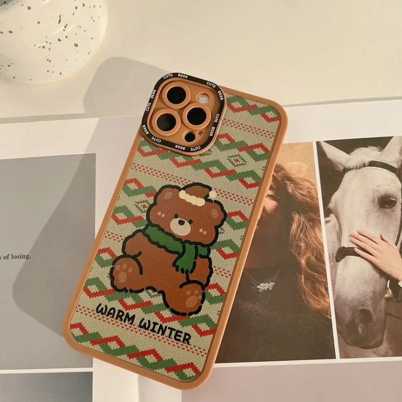 Christmas Bear Phone Case - iPhone 13 Pro Max / 13 Pro / 13 / 13 mini / 12 Pro Max / 12 Pro / 12 / 12 mini / 11 Pro Max / 11 Pro / 11 / SE / XS Max / XS / XR / X / SE 2 / 8 / 8 Plus / 7 / 7 Plus-16