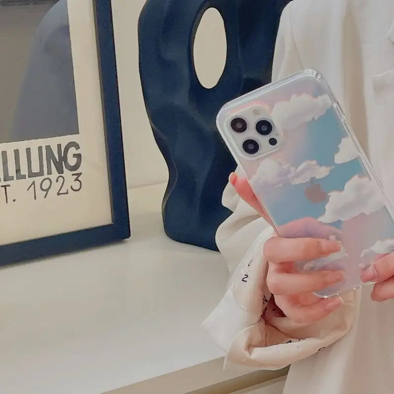 Cloud Holographic Transparent Phone Case - iPhone 12 Pro Max / 12 Pro / 12 / 12 mini / 11 Pro Max / 11 Pro / 11 / SE / XS Max / XS / XR / X / SE 2 / 8 / 8 Plus / 7 / 7 Plus-3