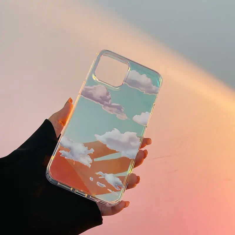 Cloud Holographic Transparent Phone Case - iPhone 12 Pro Max / 12 Pro / 12 / 12 mini / 11 Pro Max / 11 Pro / 11 / SE / XS Max / XS / XR / X / SE 2 / 8 / 8 Plus / 7 / 7 Plus-9