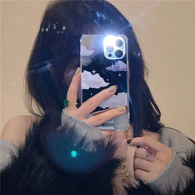 Cloud Mirrored Phone Case - iPhone 13 Pro Max / 13 Pro / 13 / 13 mini / 12 Pro Max / 12 Pro / 12 / 12 mini / 11 Pro Max / 11 Pro / 11 / SE / XS Max / XS / XR / X / SE 2 / 8 / 8 Plus / 7 / 7 Plus-1