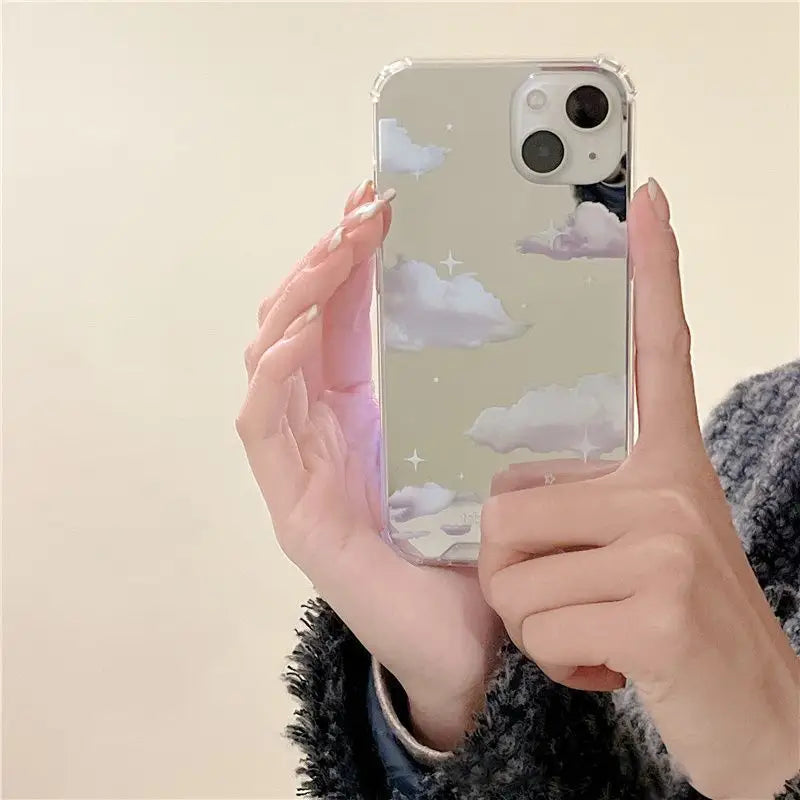 Cloud Mirrored Phone Case - iPhone 13 Pro Max / 13 Pro / 13 / 13 mini / 12 Pro Max / 12 Pro / 12 / 12 mini / 11 Pro Max / 11 Pro / 11 / SE / XS Max / XS / XR / X / SE 2 / 8 / 8 Plus / 7 / 7 Plus-2