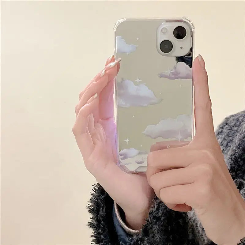 Cloud Mirrored Phone Case - iPhone 13 Pro Max / 13 Pro / 13 / 13 mini / 12 Pro Max / 12 Pro / 12 / 12 mini / 11 Pro Max / 11 Pro / 11 / SE / XS Max / XS / XR / X / SE 2 / 8 / 8 Plus / 7 / 7 Plus-6