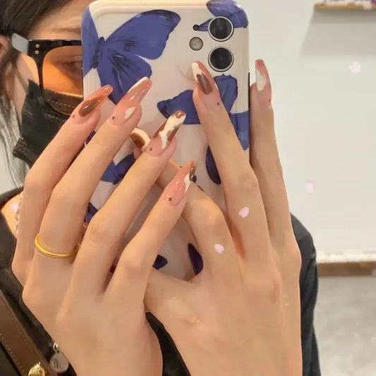 Coffee Cow Art False Nail FN34 - R219 / One Size - Hand 