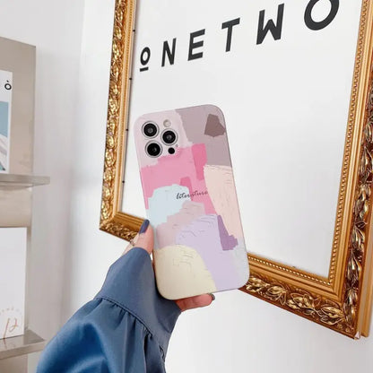 Color Panel Graffiti Phone Case - Iphone 12 Pro Max / 12 Pro / 12 / 12 Mini / 11 Pro Max / 11 Pro / 11 / Se / Xs Max / Xs / Xr / X / Se 2 / 8 / 8 Plus / 7 / 7 Plus-1