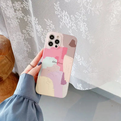 Color Panel Graffiti Phone Case - Iphone 12 Pro Max / 12 Pro / 12 / 12 Mini / 11 Pro Max / 11 Pro / 11 / Se / Xs Max / Xs / Xr / X / Se 2 / 8 / 8 Plus / 7 / 7 Plus-2