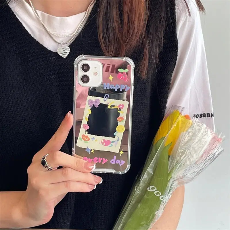 Colorful Flower Mirror iPhone Case BP277 - iphone case