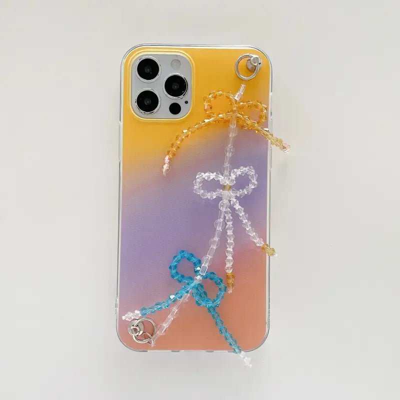 Colorful Gradient Beaded Chain iPhone Case BP212 - iphone 