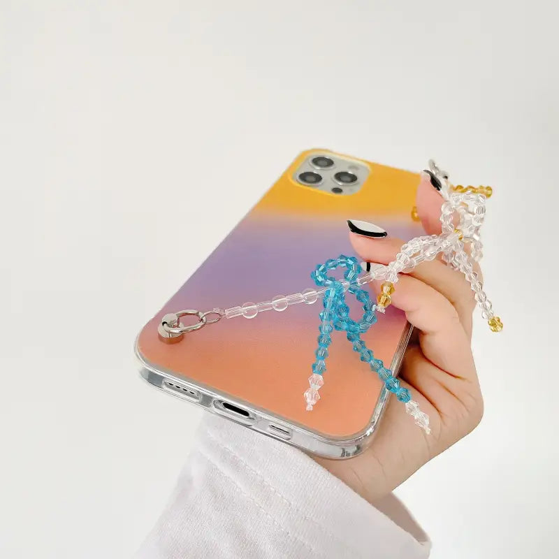Colorful Gradient Beaded Chain iPhone Case BP212 - iphone 
