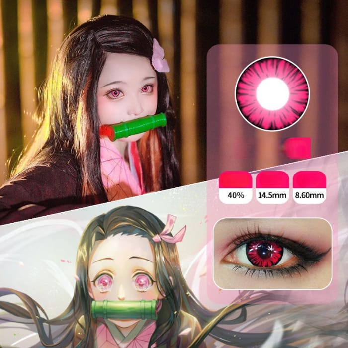 Cosplay Anime A-Red Kamado Tanjiro Contact Lenses SP17444