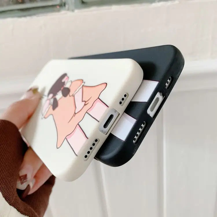 Couple Matching Cartoon Phone Case - iPhone 13 Pro Max / 13 Pro / 13 / 13 mini / 12 Pro Max / 12 Pro / 12 / 12 mini / 11 Pro Max / 11 Pro / 11 / SE / XS Max / XS / XR / X / SE 2 / 8 / 8 Plus / 7 / 7 Plus-5