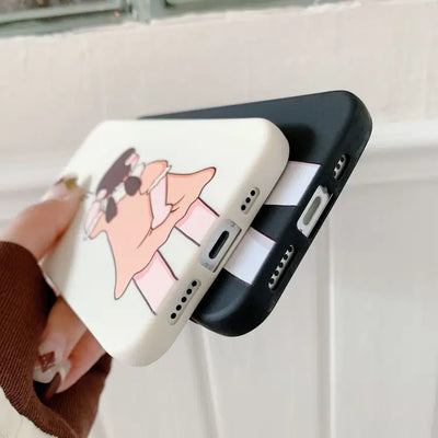 Couple Matching Cartoon Phone Case - iPhone 13 Pro Max / 13 Pro / 13 / 13 mini / 12 Pro Max / 12 Pro / 12 / 12 mini / 11 Pro Max / 11 Pro / 11 / SE / XS Max / XS / XR / X / SE 2 / 8 / 8 Plus / 7 / 7 Plus-5