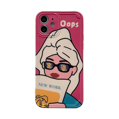 Couple Matching Cartoon Print Phone Case - iPhone 12 Pro Max