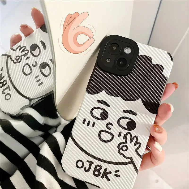 Couple Matching Cartoon Print Phone Case - iPhone 13 Pro Max / 13 Pro / 13 / 12 Pro Max / 12 Pro / 12 / 11 Pro Max / 11 Pro / 11 / XS Max / XR / XS / X / 8 Plus / 7 Plus-7