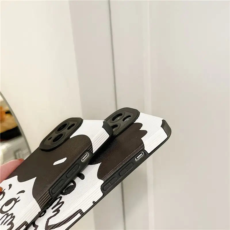 Couple Matching Cartoon Print Phone Case - iPhone 13 Pro Max / 13 Pro / 13 / 12 Pro Max / 12 Pro / 12 / 11 Pro Max / 11 Pro / 11 / XS Max / XR / XS / X / 8 Plus / 7 Plus-8