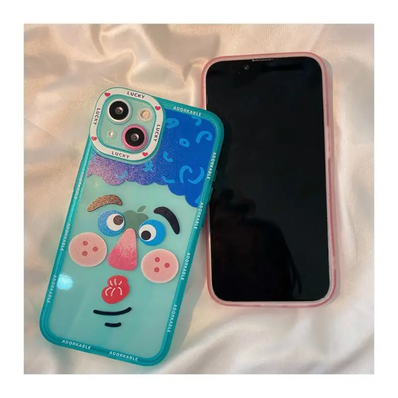 Couple Matching Cartoon Transparent Phone Case - iPhone 13 