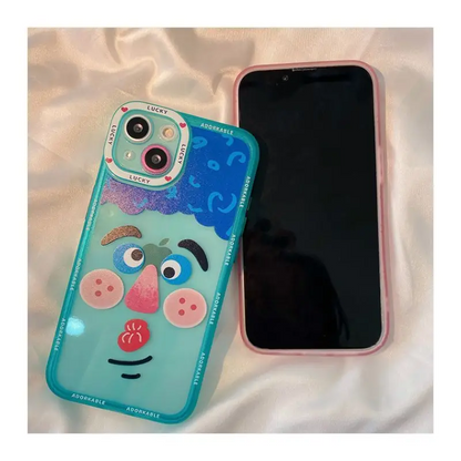 Couple Matching Cartoon Transparent Phone Case - iPhone 13 