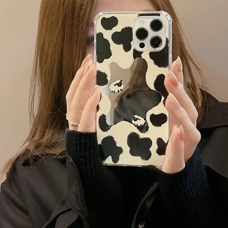 Cow Mirrored Phone Case - Iphone 7 / 8 / Se, 7 Plus / 8 Plus, X / Xs, Xs Max, Xr, 11, 11 Pro, 11 Pro Max, 12 Mini, 12, 12 Pro, 12 Pro Max, 13mini, 13, 13pro, 13pro Max-16