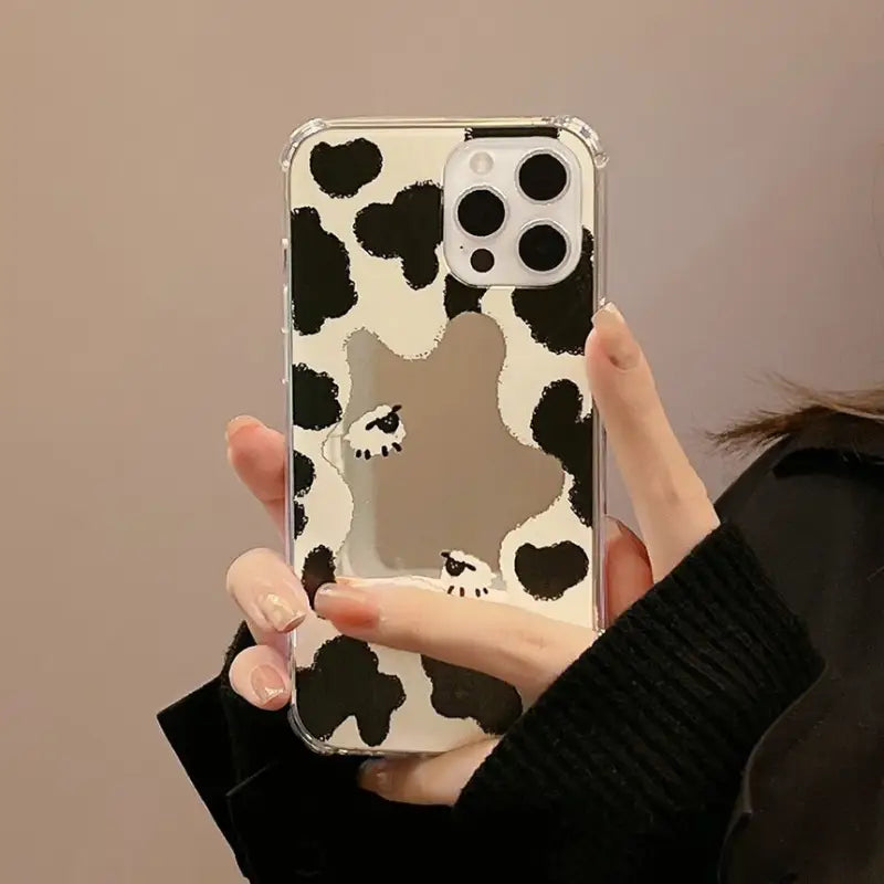 Cow Mirrored Phone Case - Iphone 7 / 8 / Se, 7 Plus / 8 Plus, X / Xs, Xs Max, Xr, 11, 11 Pro, 11 Pro Max, 12 Mini, 12, 12 Pro, 12 Pro Max, 13mini, 13, 13pro, 13pro Max-11