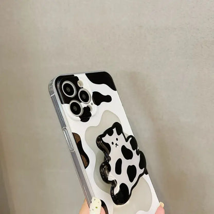 Cow Printing With Bear Holder iPhone Case BP322 - iphone 