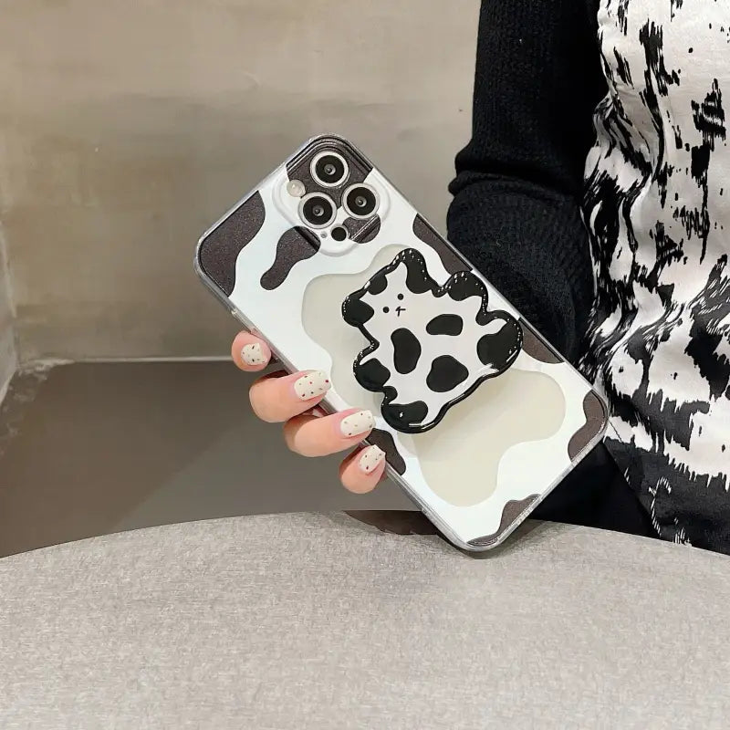 Cow Printing With Bear Holder iPhone Case BP322 - iphone 
