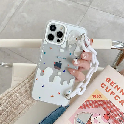 Cream Print Transparent Phone Case - iPhone 13 Pro Max / 13 Pro / 13 / 13 mini / 12 Pro Max / 12 Pro / 12 / 12 mini / 11 Pro Max / 11 Pro / 11 / SE / XS Max / XS / XR / X / SE 2 / 8 / 8 Plus / 7 / 7 Plus-12