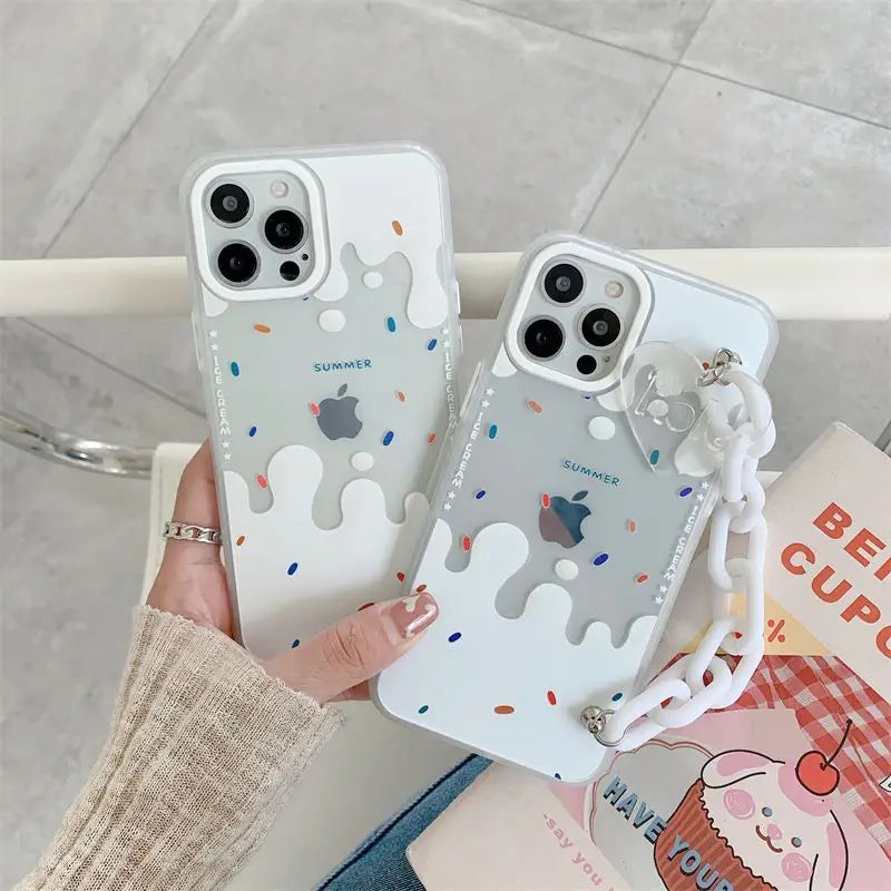 Cream Print Transparent Phone Case - iPhone 13 Pro Max / 13 Pro / 13 / 13 mini / 12 Pro Max / 12 Pro / 12 / 12 mini / 11 Pro Max / 11 Pro / 11 / SE / XS Max / XS / XR / X / SE 2 / 8 / 8 Plus / 7 / 7 Plus-9