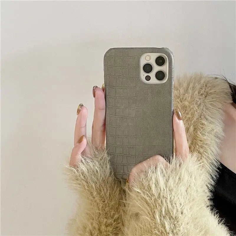 Croc Grain Leather Phone Case - Iphone 13 Pro Max / 13 Pro /