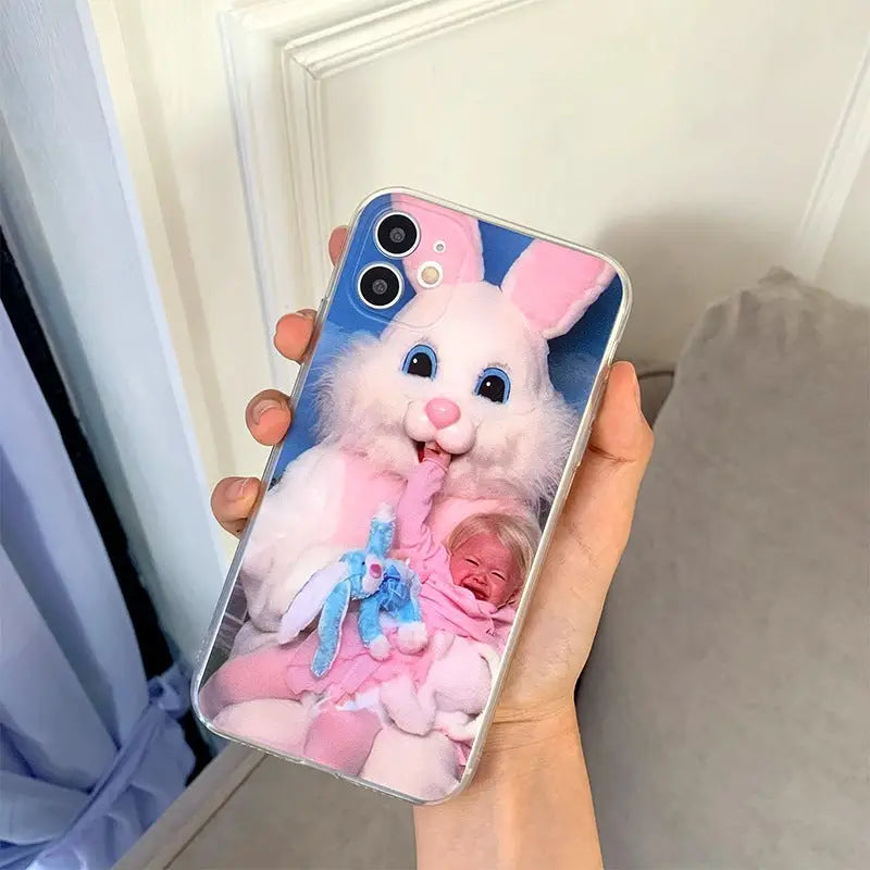 Crying Baby With Bunny iPhone Case W296 - iphone case