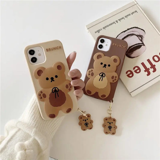 Cute Bear iPhone Case With Pendant BP192 - iphone case