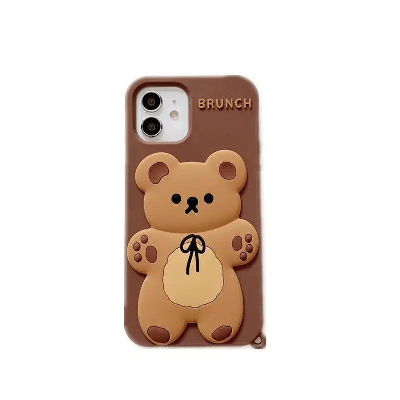 Cute Bear iPhone Case With Pendant BP192 - iphone case
