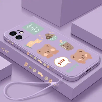 Cute Bear Phone Case for Samsung BC096 - J4 Plus / 5 - 