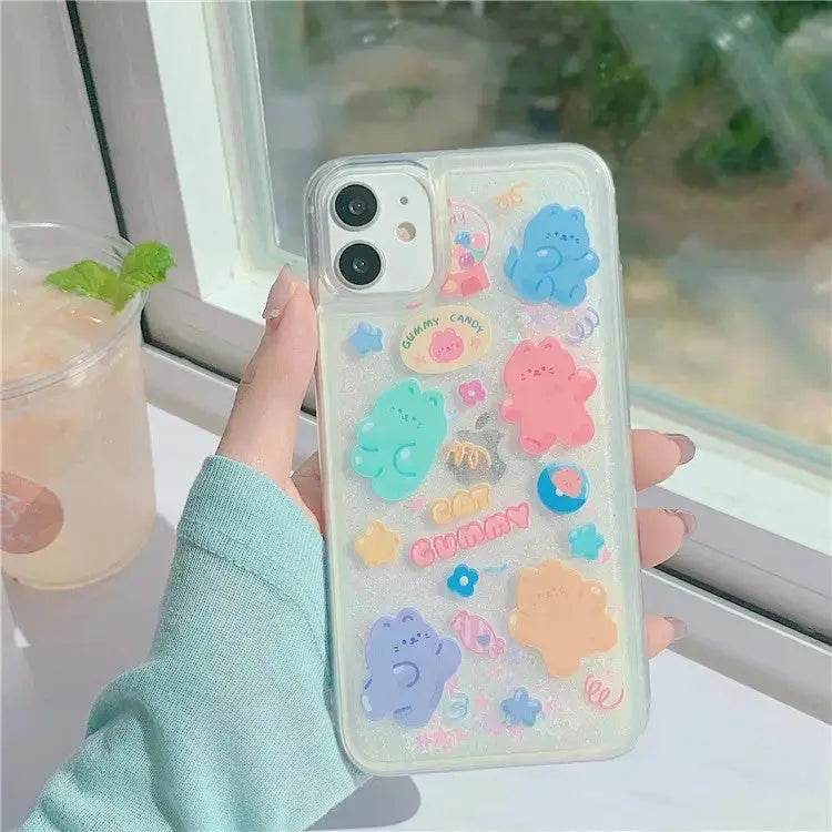 Cute Cartoons Printing Quicksand iPhone Case BP058 - iphone 