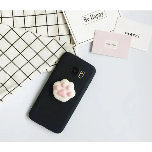 Cute Cat Paw Soft Phone Case For Samsung BC061 - A01 / black