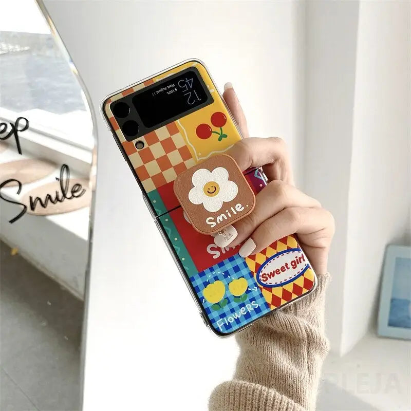 Cute Flower Phone Case For Samsung Galaxy Z Flip 3 BC041 - 