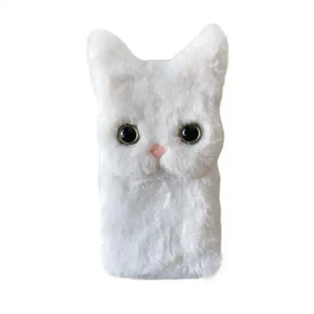 Cute Fluffy Plush Cat Phone Case For Samsung Galaxy W097 - 