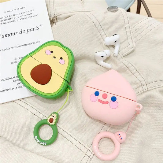 Cute Fruits Print AirPods Earphone Case Skin-1