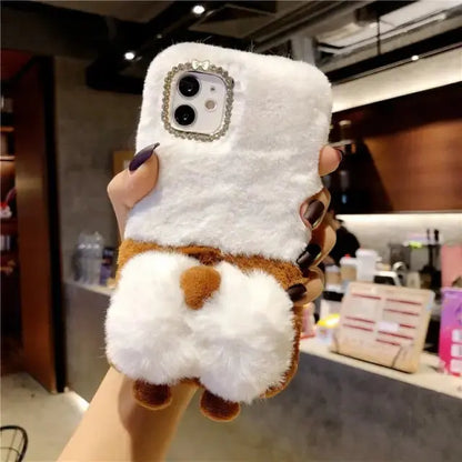 Cute Shiba Inu Plush Phone Case For Samsung Galaxy BC079 - 