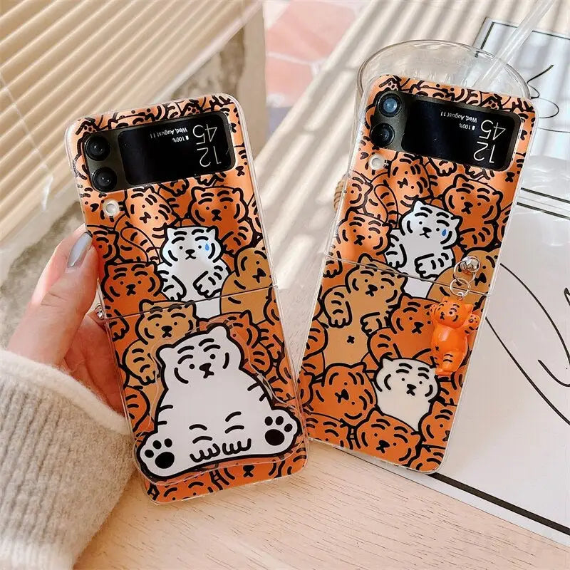 Cute Tiger Phone Case For Samsung Z Flip 1/2/3 - Samsung 