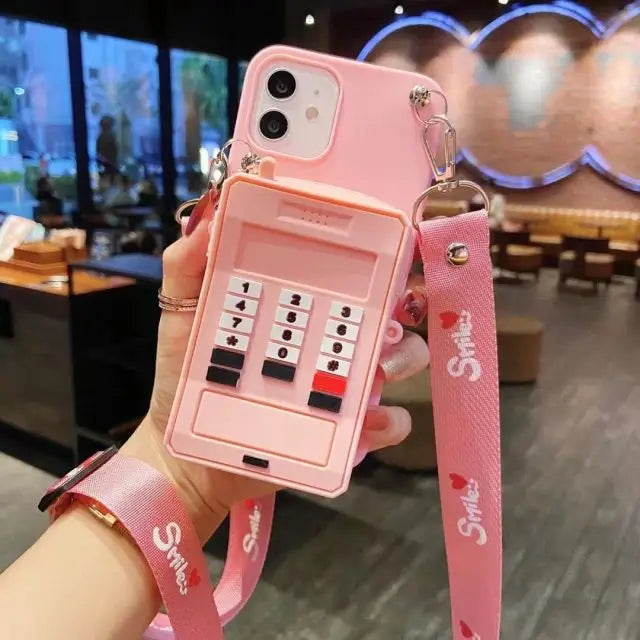 Cute Wallet LG Phone Case W122 - For LG G7 / PinkPhone Pink 