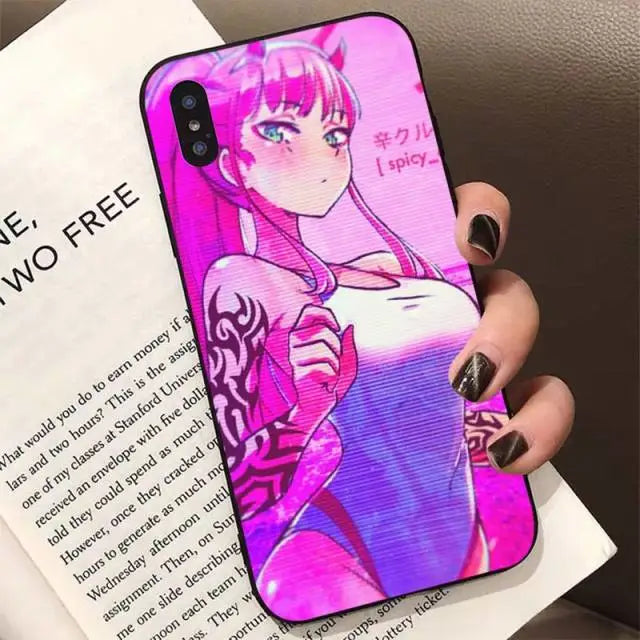 Darling In The Franxx Vaporwave Zero Two iPhone Case - Phone