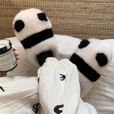 Kawaii Fleece Panda Home Slippers ME53