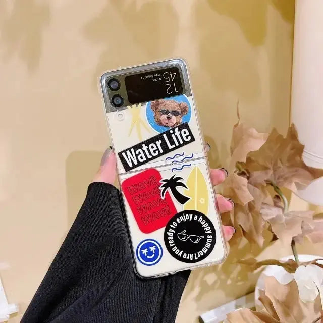 Dinosaur Stickers Phone Case For Samsung Z Flip3 BC057 - For