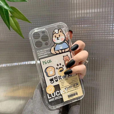 Dog Print Transparent Phone Case - iPhone 13 Pro Max / 13 Pro / 13 / 13 mini / 12 Pro Max / 12 Pro / 12 / 12 mini / 11 Pro Max / 11 Pro / 11 / SE / XS Max / XS / XR / X / SE 2 / 8 / 8 Plus / 7 / 7 Plus-3