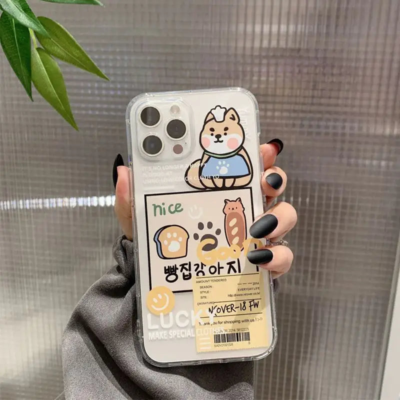 Dog Print Transparent Phone Case - iPhone 13 Pro Max / 13 Pro / 13 / 13 mini / 12 Pro Max / 12 Pro / 12 / 12 mini / 11 Pro Max / 11 Pro / 11 / SE / XS Max / XS / XR / X / SE 2 / 8 / 8 Plus / 7 / 7 Plus-9