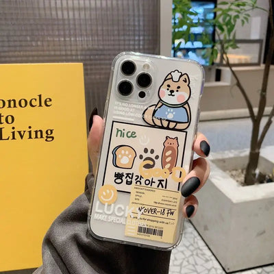 Dog Print Transparent Phone Case - iPhone 13 Pro Max / 13 Pro / 13 / 13 mini / 12 Pro Max / 12 Pro / 12 / 12 mini / 11 Pro Max / 11 Pro / 11 / SE / XS Max / XS / XR / X / SE 2 / 8 / 8 Plus / 7 / 7 Plus-5