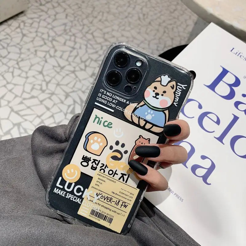 Dog Print Transparent Phone Case - iPhone 13 Pro Max / 13 Pro / 13 / 13 mini / 12 Pro Max / 12 Pro / 12 / 12 mini / 11 Pro Max / 11 Pro / 11 / SE / XS Max / XS / XR / X / SE 2 / 8 / 8 Plus / 7 / 7 Plus-8